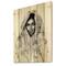 Designart - Monochrome Portrait of Young Indian Woman I - Modern Print on Natural Pine Wood